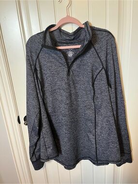 torrid Charcoal Gray Marled Quarter-Zip Long Sleeve Top